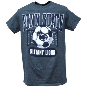 navy heather short sleeve t-shirt Penn State Nittany Lions with soccer ball and goal